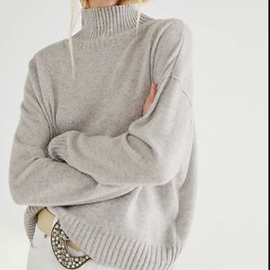Free People Poppy Cashmere Turtleneck Sterling NWOT sz XS